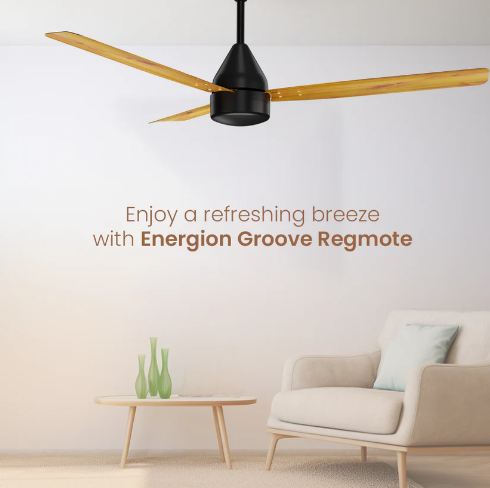 Crompton Energion Groove Regmote Anti Dust BLDC 1200 MM 3 Blade Ceiling Fan